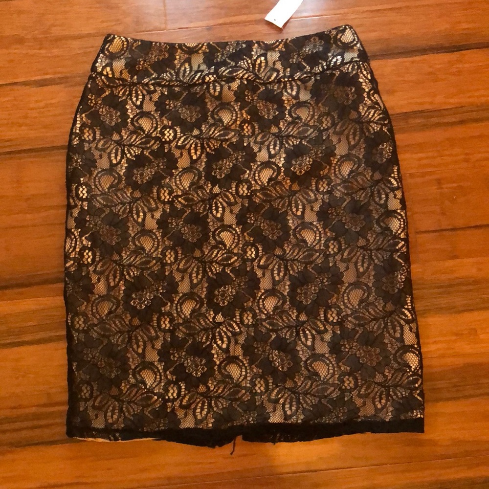 Black and Cream Lace Skirt